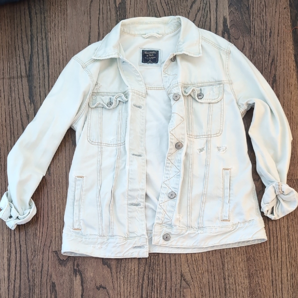 Abercrombie Women's Cream Denim Jacket